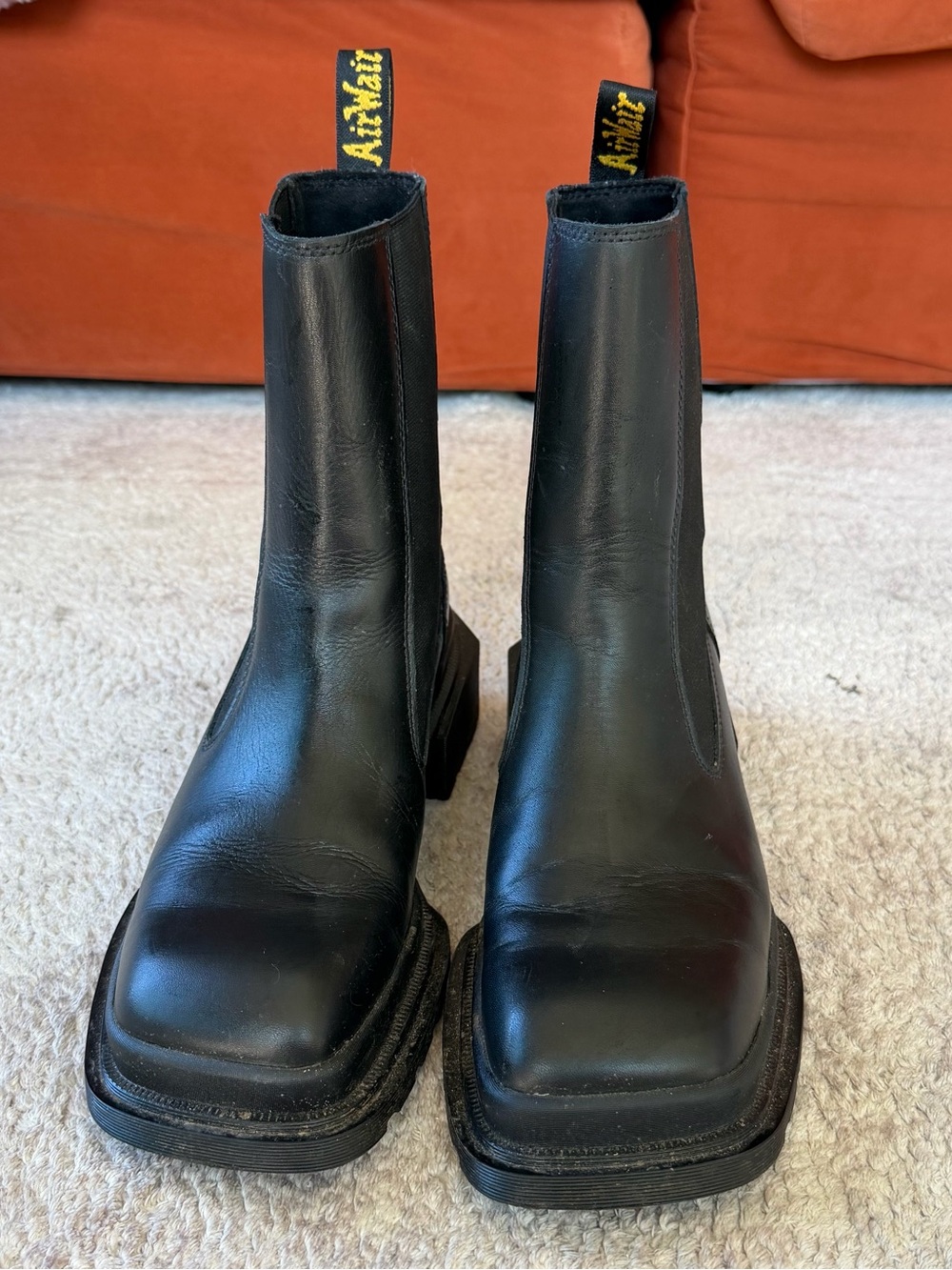 Dr. Martens Black Leather Square-Toe Chelsea Boots